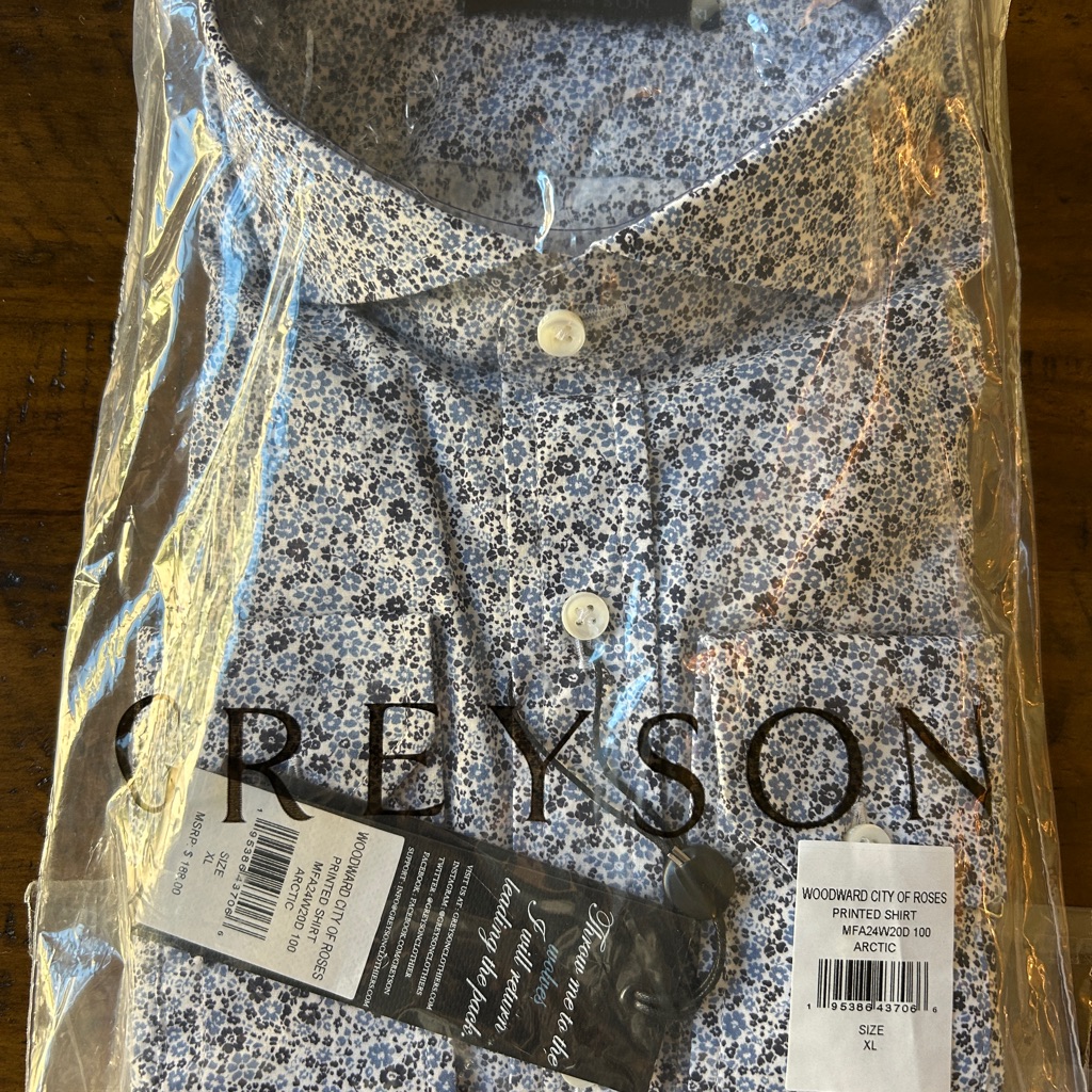 Greyson Blue Floral Men's Shirt Xl